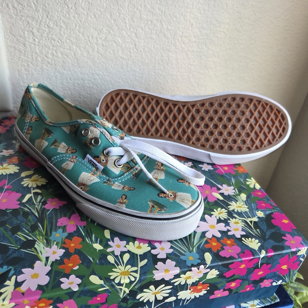 Vans Turquoise Shoes with Hula Dancer Design - Picture 2 of 6